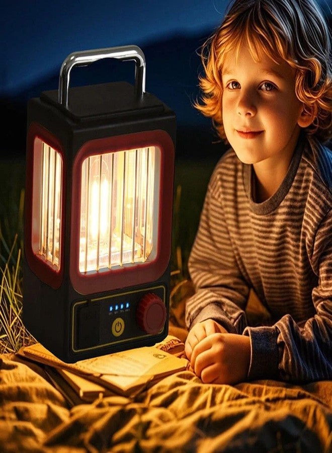 COZIESS 1Pcs, Solar Camping Lantern Rechargeable | Vintage LED Camping Light with Progressive Light Modes | Dimmable Retro Outdoor Lamp for Camping, Hiking, Emergency & Home Decor. - Image 5
